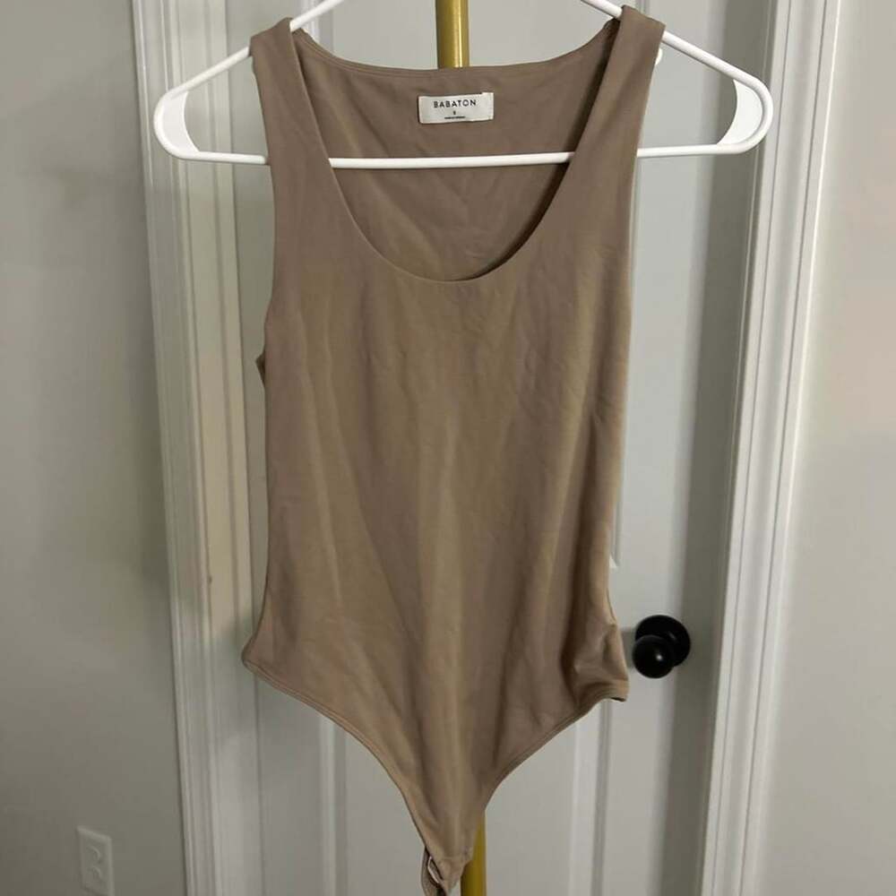 Babaton Contour Scoopneck Bodysuit Tan Size Small